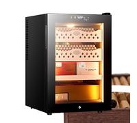 Humidor Elettrico Per 200-300 Sigari Interno In Cedro Spagnolo Controllo Umidità Regolabile 60-80% Con Igrometro Digitale Ideale Per Casa O Ufficio(Black-1)