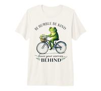 Humilde Kind Frog Riding Bike Deja atrás Las Preocupaciones Camiseta Premium