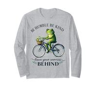 Humilde Kind Frog Riding Bike Deja atrás Las Preocupaciones Manga Larga