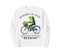 Humilde Kind Frog Riding Bike Deja atrás Las Preocupaciones Sudadera
