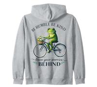 Humilde Kind Frog Riding Bike Deja atrás Las Preocupaciones Sudadera con Capucha