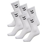 Hummel 9001 - Calcetines deportivos unisex (6 unidades), color blanco, blanco, 41/45 EU