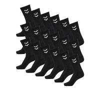 hummel Calcetines deportivos unisex básicos, paquete de 18 unidades, Negro (2001), 41-45