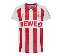 hummel Camiseta del equipo FC Köln Home 2025/2026 para niños, color blanco y rojo, talla 12 (152) para niños