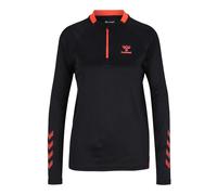hummel hmlGG12 Action Half Zip Sweat Woman Sudadera, Mujer, Black/Cherry Tomato, S