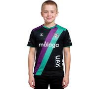 Hummel - Camiseta oficial Malaga CF Segunda Equipación 2025-2026 Niño, Unisex, Negro, 140 cm