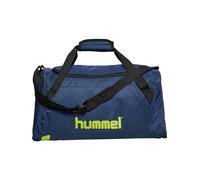 hummel Core - Bolso Deportivo 204012, Color Azul Oscuro Dark Denim y Verde Lime Punch, Talla M