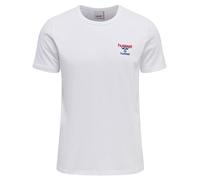 Hummel Dayton - Camiseta de Cuello Redondo Unisex para Adultos, Blanco, XS