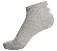 hummel, HmlCHEVRON - Pack de 6 calcetines de corte medio, negro, blanco y gris, 10