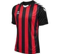 hummel Hmlcore Xk - Camiseta de Manga Corta para Hombre, Negro/Rojo Verdadero, L