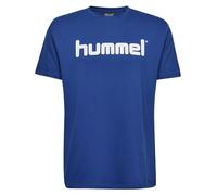 hummel HMLGO Kids Cotton Logo T-Shirt S/S Camiseta para Niños, Unisex T-Shirts, Unisex niños, Azul, 176