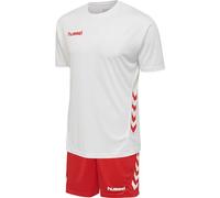 hummel Promo Duo - Conjunto de camiseta de manga corta para niños, color blanco y rojo, talla 14 (164)