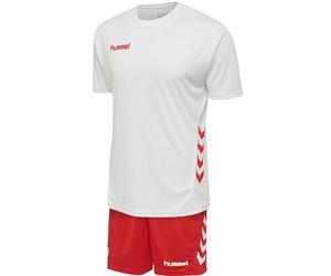 Hummel Promo Duo F6247 - Conjunto de Camiseta de Manga Corta para Hombre (Talla S), Color Blanco y Rojo