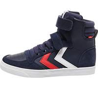 hummel Slimmer Stadil Leather High Jr, Zapatillas Unisex niños, Azul Peacoat 7666, 36 EU