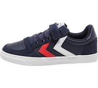 Hummel Slimmer Stadil Leather Low Jr, Zapatillas para Unisex Niños, Azul (Peacoat 7666), 33 EU