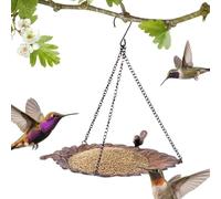 Hummin - Bandeja para para pájaros - 30 x 29 x 3 cm - Bandeja para pájaros - Alimentación de agua de metal con cadenas