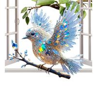 Humming Bird Ornaments - Crystal Bird colgante, Stained Glass Decor | Shiny Acrylic Sun Catcher, Flat 2D Window Design for Animal Lover, Wedding Party Favors and Beautiful Home Ornamentation