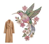 Hummingbird Brooch - Rhinestone Bird Pin, 3.94 Inches Decorative Clothing Accessories Tool for Girls Clothes Scarf Hat Collar Lapel Wedding Party, Household Supplies for Daily Outfit and Styling Tasks