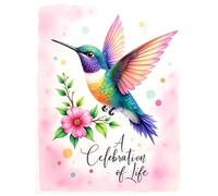 Hummingbird Celebration of Life Guest Book: Elegant Memorial Service Sign-In Book with Lined Pages for Names, Messages & Condolences | In Loving Memory Funeral Keepsake