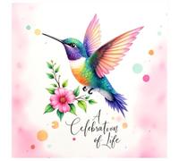 Hummingbird Celebration of Life Guest Book: Elegant Memorial Service Sign-In Book with Lined Pages for Names, Messages & Condolences | In Loving Memory Funeral Keepsake