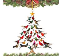 Hummingbird Christmas Ornament, Christmas Tree Hummingbird Ornament, 2D Acrylic Colorful Stack Hummingbirds Ornaments, for Bird Lovers, Christma, Halloween (1pcs)