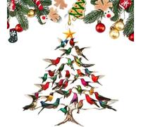 Hummingbird Christmas Ornament, Colorful Stack Hummingbird Home Decor, 2D Acrylic Colorful Stack Humming-Bird Ornaments, Gift for Bird Lovers for Windows Hanging (One)