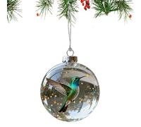 Hummingbird Christmas Ornament - Crystal Glass Bird Bauble | Transparent 3D Hanging Decoration For Christmas Tree, Holiday Home, Nature Lovers Gift