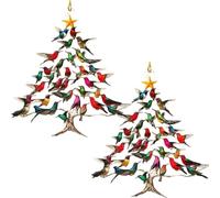 Hummingbird Christmas Ornament, Hummingbird Christmas Tree Ornament, Winter Hummingbirds Home Decoration, for Bird Lovers (2 PCS,20CM)