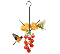 Hummingbird Feeder - Metal Bird Feeders | Fork Design Pet Supplies with Hook, 25.5x17.8cm Outdoor Garden Yard Porch Patio Balcony Accessory for Cockatiel Sparrow Canary Fruit Vegetable Feeding