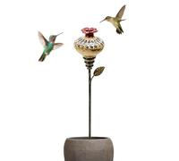 Hummingbird Feeder Stake, Metal Post Refilable Garden Decoration, Yard | Yard Ground Stake For Bird FeResin Floral Dcor Bird Feeder For Homeowners Gardeners Animal Lovers Backyard Balcony Yard Park