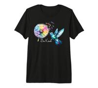 Hummingbird Floral Dandelion Be Kind Art Flower Humming Bird Camiseta Premium