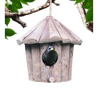 Hummingbird House - de de madera hecha a mano, accesorio decorativo para jardín, rústico, para anidación al aire libre, ideal para patios, ventanas, árboles, pájaros pequeños, entusiastas de