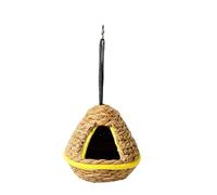 Hummingbird House - Hand Woven Hanging Nest, Natural Fiber Bird Sanctuary with Secure Suspension Loop, Breathable Weatherproof Nesting Pocket, Ideal for Garden Branches and Outdoor Patio Spaces