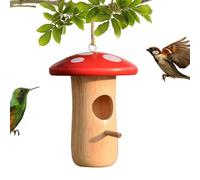 Hummingbird Houses for Nesting - Hummingbird Houses for Outside | Bird Nesting Station | Hangable Bird House | Wooden Mushroom Cottage Animal Shelter Garden Hut Outdoor Yard Tree Balcony Patio