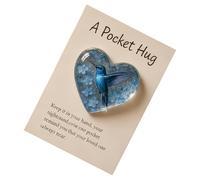 Hummingbird Memorial - Heart-Shaped Tabletop Ornament For Sympathy And Encouragement, Miniature Motivational Figurine With Inspirational Card, Memorial Keepsake For Home Bedroom Office Car Display