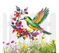 Hummingbird Metal wallArt - 30×26.7cm Iron Bird Decor, Rustic wallHanging | Vintage Hummingbird Sculpture for Living Room, Bedroom, Garden, Patio and Balcony, Decorative Outdoor wallAccent, Nature