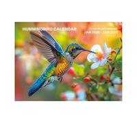 Hummingbird Monthly Calendario, Jan 2026-Jan 2027, Wallplaner, Colorida fotografía de naturaleza, diseño fácil de leer, para amantes de las aves, hogar, sala de estudio, escuela, planificación de