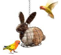 Hummingbird Nesting - Weatherproof Refillable Supply with Cage Holder, Natural Nesting Fibers for Sparrows, Robins, and Other Birds, Outdoor Backyard Tree Garden, Winter Bird Care