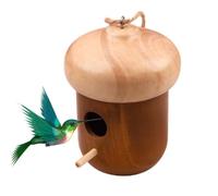 Hummingbird Nests Wooden Hut with Rope Tough Safe: Made of Basswood and
