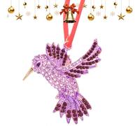 Hummingbird Ornaments for Tree - 3D Sparkly Bird Pendant Decor | Shiny Christmas Hanging Decoration for Women, Grandma, Friends, Home Wall Window Living Room Indoor Outdoor Display, 19,5 cm Multicolor