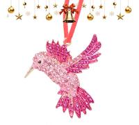 Hummingbird Ornaments for Tree - 3D Sparkly Bird Pendant Decor | Shiny Christmas Hanging Decoration for Women, Grandma, Friends, Home Wall Window Living Room Indoor Outdoor Display, 19.5cm Multicolor