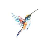 Hummingbird Painting Bird Notebook Journal Blank Wide Ruled Pages Paper Composition Book Daily Planner Notes