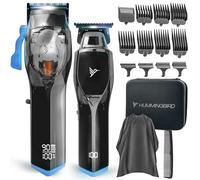 HUMMINGBIRD Pro Series - Juego de cortapelos y recortadora de pelo - Motor sin escobillas de 9,000 rpm, hoja DLC, recortadora de hoja en T sin huecos, recargable USB-C inalámbrico, súper torque, funda