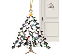 Hummingbird Sun Catcher Ornament - Acrylic Hummingbird Sun Catchers, Stacked Hummingbirds Christmas Tree Ornaments, Wall Art Pendant Decor | For Door Bedroom Living Room Kitchen Patio Porches Yard