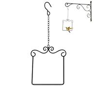 Hummingbird Swaying on Its Perch Metal Swing, Hummingbird Swings and Perches Metal Frames with Wooden Dowel, Hanging Bird Swing with S Hooks for Feeder Garden Patio (1pc)