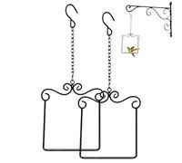 Hummingbird Swaying on Its Perch Metal Swing, Hummingbird Swings and Perches Metal Frames with Wooden Dowel, Hanging Bird Swing with S Hooks for Feeder Garden Patio (2 piezas)