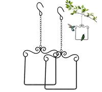 Hummingbird Swaying on Its Perch Metal Swing, Hummingbird Swings and Perches Metal Frames with Wooden Dowel, Hanging Bird Swing for Feeder Tree Branch Garden Patio (2pcs)