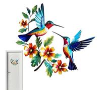 Hummingbird Wall Decor, Colorful Iron Ornamental Sculpture, Decorative Metal Bird Art with Hand Painted Finish System Build, Outdoor Garden Hanging Accent with Weather Resistant Design for Home