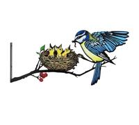 Hummingbird Wall Decor - Rustproof Weatherproof Decorative Sculptures, Metal Bird Wall Art Ornament | Outside Garden Patio Balcony Courtyard Porch Yard Backyard Deck Fence Siding Exterior Home Accents