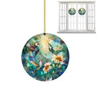 Hummingbird Window Ornament, 2d Acrylic Bird Pendant, 10x10cm/3.94x3.94 Inches Hangable Design, for Home and Room Wall Decor Acrylics Without Fading or Cracking